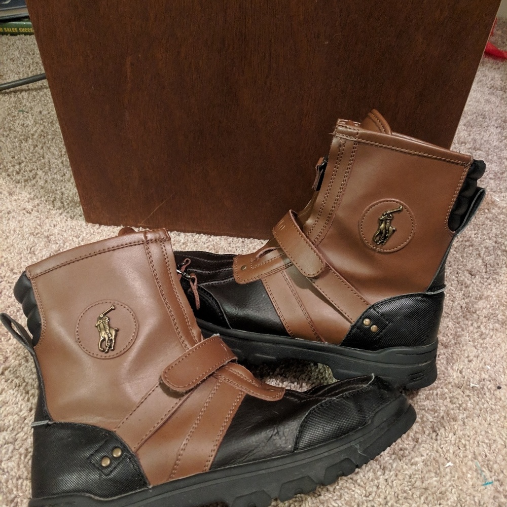 Brown Polo Ralph Lauren leather Hiking boots